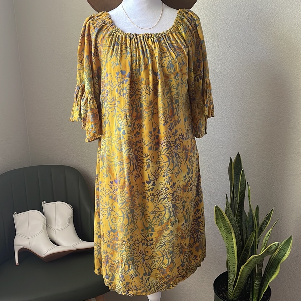 Tropical Summer Vacation Yellow Lightweight Beach Vibes Dress - Picture 5 of 12